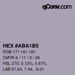 Color code: HEX #ABA1B5 | qconv.com