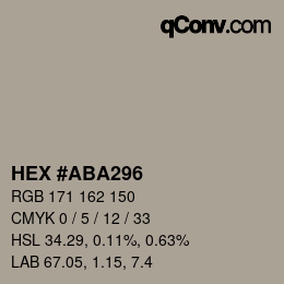 カラーコード: HEX #ABA296 | qconv.com