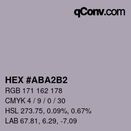 Color code: HEX #ABA2B2 | qconv.com