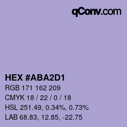 カラーコード: HEX #ABA2D1 | qconv.com