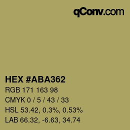 Color code: HEX #ABA362 | qconv.com