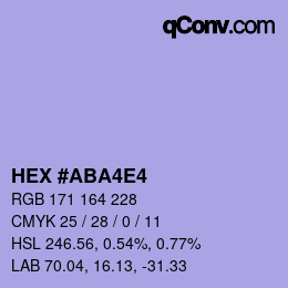 カラーコード: HEX #ABA4E4 | qconv.com