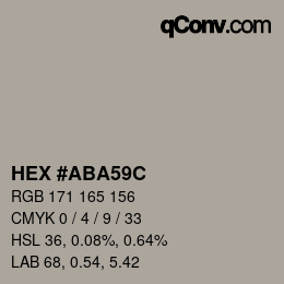 Farbcode: HEX #ABA59C | qconv.com