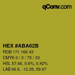 Color code: HEX #ABA62B | qconv.com