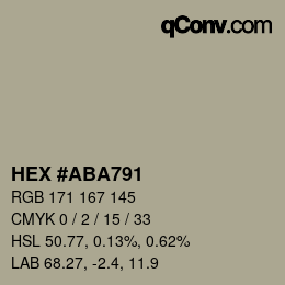 颜色代码: HEX #ABA791 | qconv.com