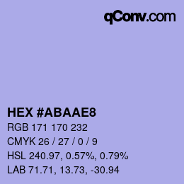 カラーコード: HEX #ABAAE8 | qconv.com
