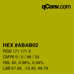 颜色代码: HEX #ABAB02 | qconv.com