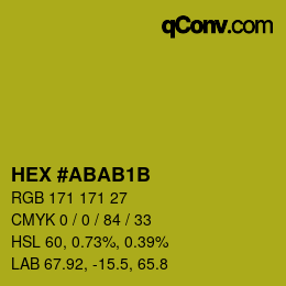 Color code: HEX #ABAB1B | qconv.com