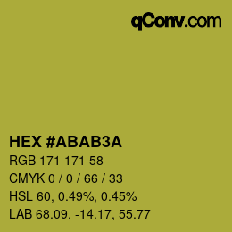 Color code: HEX #ABAB3A | qconv.com