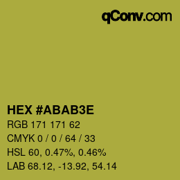 Color code: HEX #ABAB3E | qconv.com