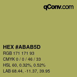 カラーコード: HEX #ABAB5D | qconv.com