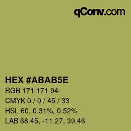 Code couleur: HEX #ABAB5E | qconv.com