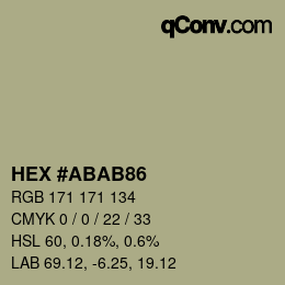 カラーコード: HEX #ABAB86 | qconv.com