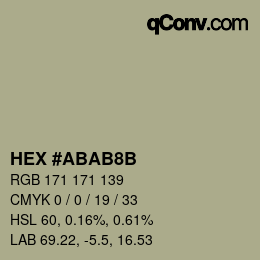 Color code: HEX #ABAB8B | qconv.com