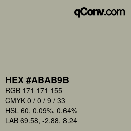 Color code: HEX #ABAB9B | qconv.com