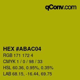 Color code: HEX #ABAC04 | qconv.com