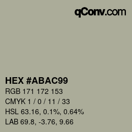 カラーコード: HEX #ABAC99 | qconv.com