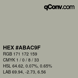 Color code: HEX #ABAC9F | qconv.com