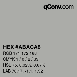 Color code: HEX #ABACA8 | qconv.com