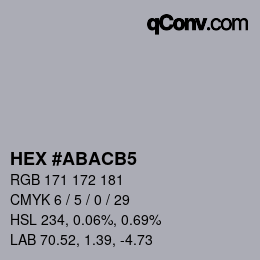 颜色代码: HEX #ABACB5 | qconv.com