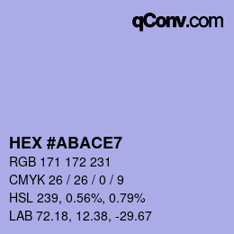 Color code: HEX #ABACE7 | qconv.com