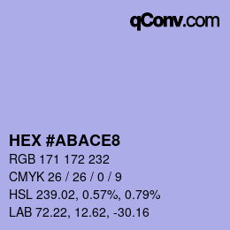 カラーコード: HEX #ABACE8 | qconv.com