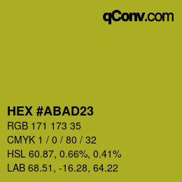 カラーコード: HEX #ABAD23 | qconv.com