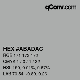 Color code: HEX #ABADAC | qconv.com