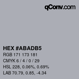 カラーコード: HEX #ABADB5 | qconv.com