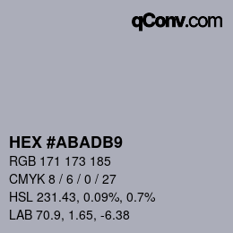 Código de color: HEX #ABADB9 | qconv.com