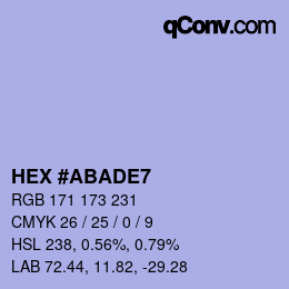 Color code: HEX #ABADE7 | qconv.com