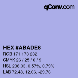 Color code: HEX #ABADE8 | qconv.com