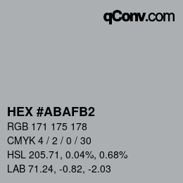 Color code: HEX #ABAFB2 | qconv.com