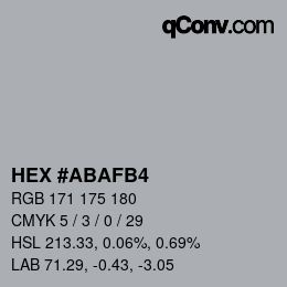 Color code: HEX #ABAFB4 | qconv.com