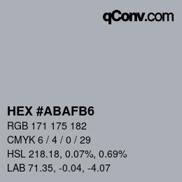 Código de color: HEX #ABAFB6 | qconv.com