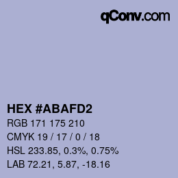 Color code: HEX #ABAFD2 | qconv.com