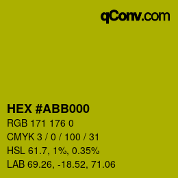颜色代码: HEX #ABB000 | qconv.com