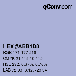 Color code: HEX #ABB1D8 | qconv.com