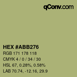 カラーコード: HEX #ABB276 | qconv.com