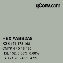 カラーコード: HEX #ABB2A8 | qconv.com