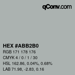 颜色代码: HEX #ABB2B0 | qconv.com