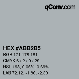 カラーコード: HEX #ABB2B5 | qconv.com