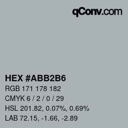 カラーコード: HEX #ABB2B6 | qconv.com