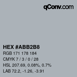 Color code: HEX #ABB2B8 | qconv.com