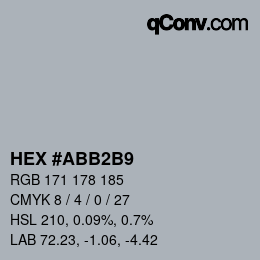 カラーコード: HEX #ABB2B9 | qconv.com