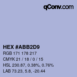 カラーコード: HEX #ABB2D9 | qconv.com