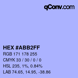 Color code: HEX #ABB2FF | qconv.com