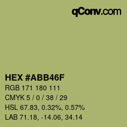 Color code: HEX #ABB46F | qconv.com