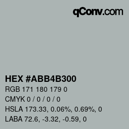 Color code: HEX #ABB4B300 | qconv.com