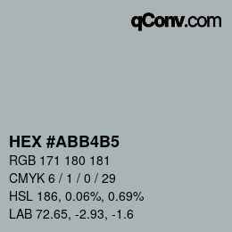 颜色代码: HEX #ABB4B5 | qconv.com
